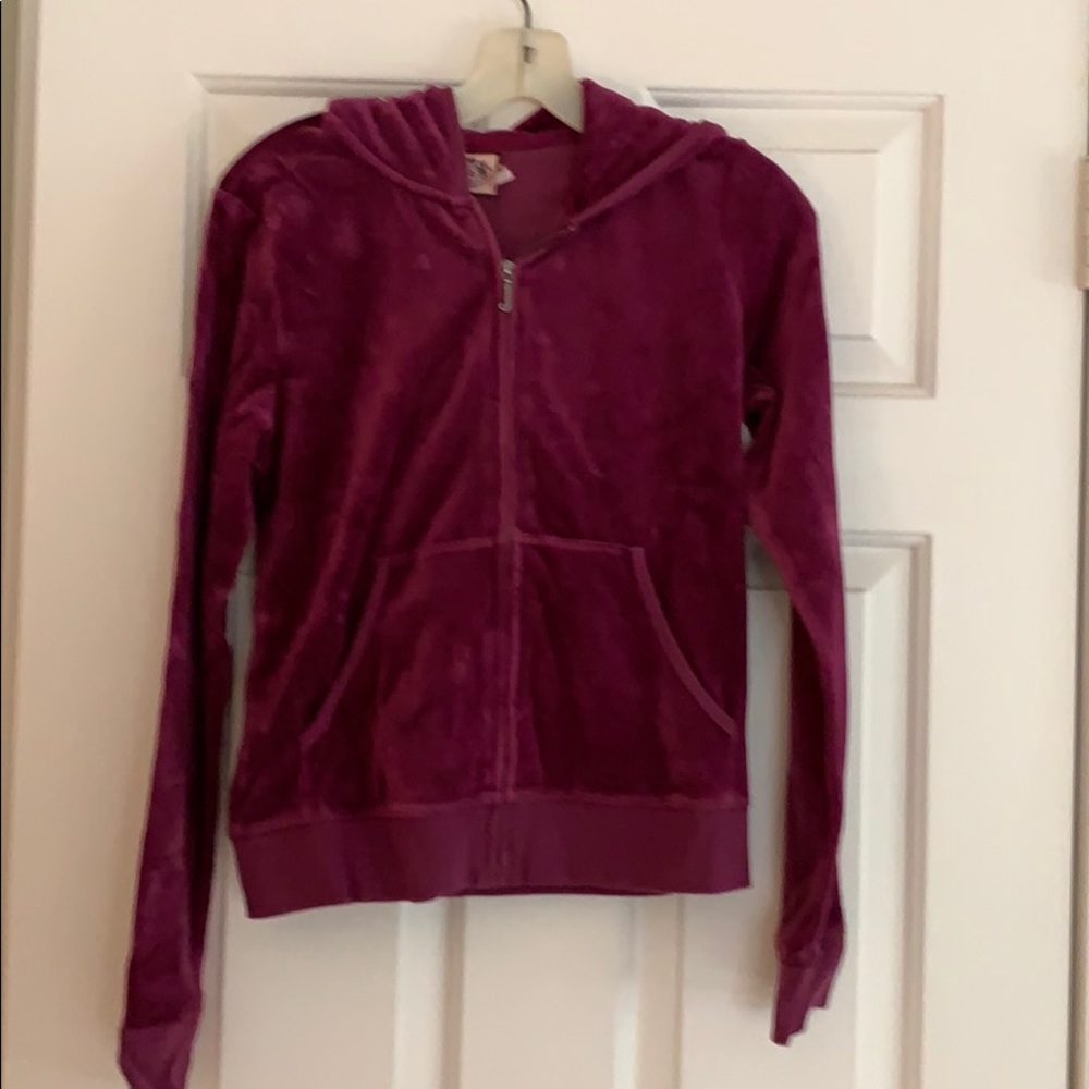 Juicy Couture wine velour hoodie size l